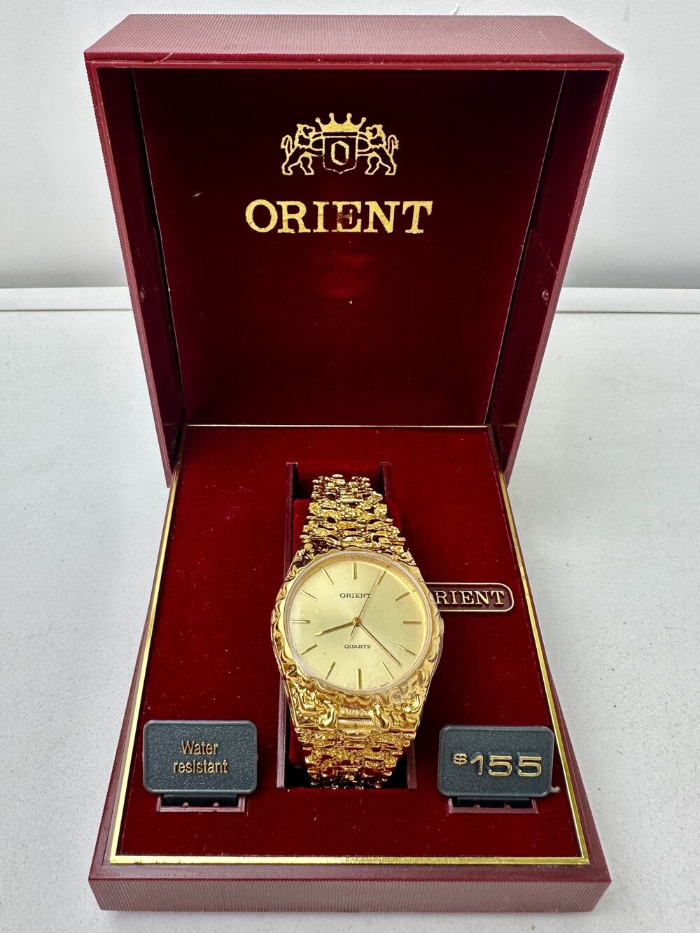 Vintage Orient Gold-Tone Quartz Watch Japan Movement NIB
